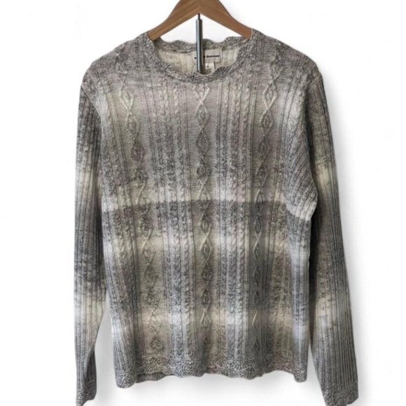 Alfred Dunner Gray White Cable Knit Sweater XL NWOT - Picture 1 of 3